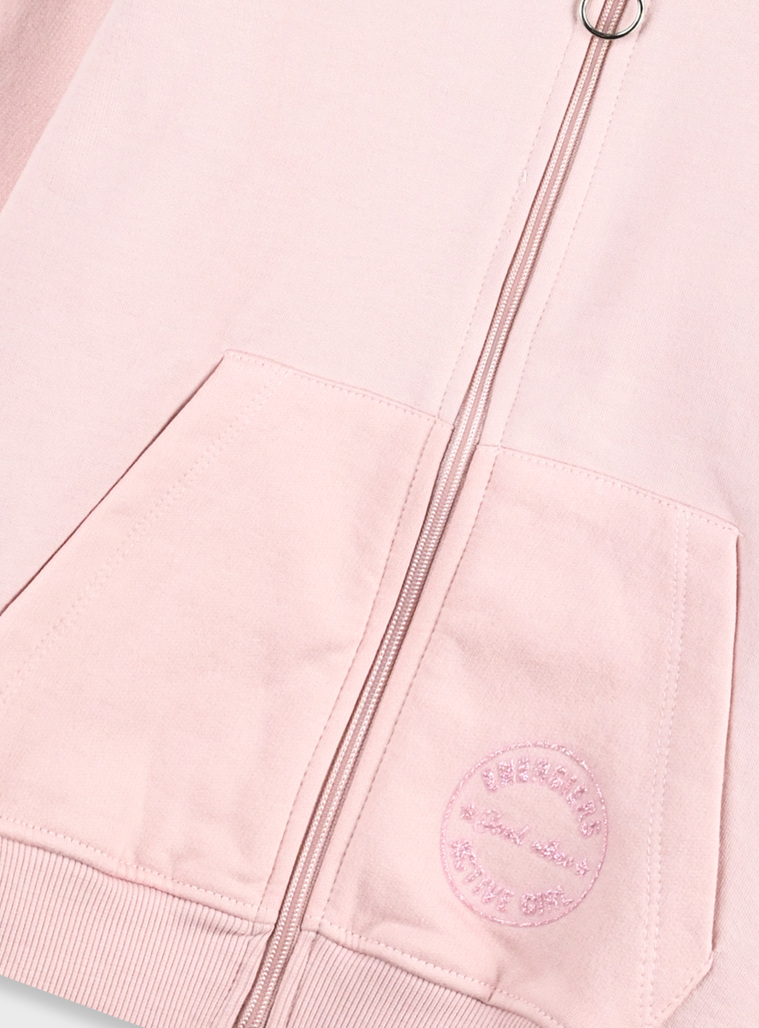 Fleece ζακέτα Energiers Basic Line με κουκούλα | ΡΟΖ