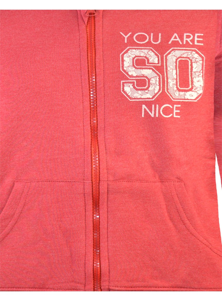 Energiers Basic Line fleece jacket with hood and glitter details | BORDEAUX Energiers Basic Line fleece jacket with hood and glitter details | BORDEAUX