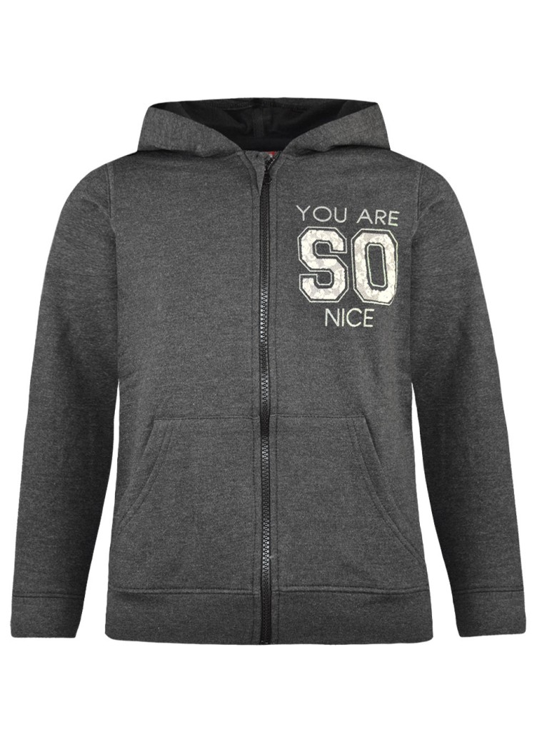 Energiers Basic Line fleece jacket with hood and glitter details | BLACK Energiers Basic Line fleece jacket with hood and glitter details | BLACK