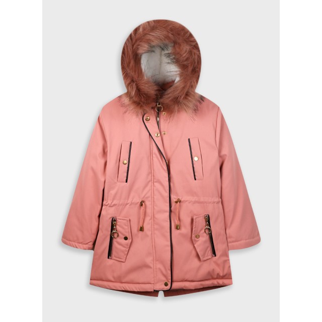 Coat with hood for girls | PINK