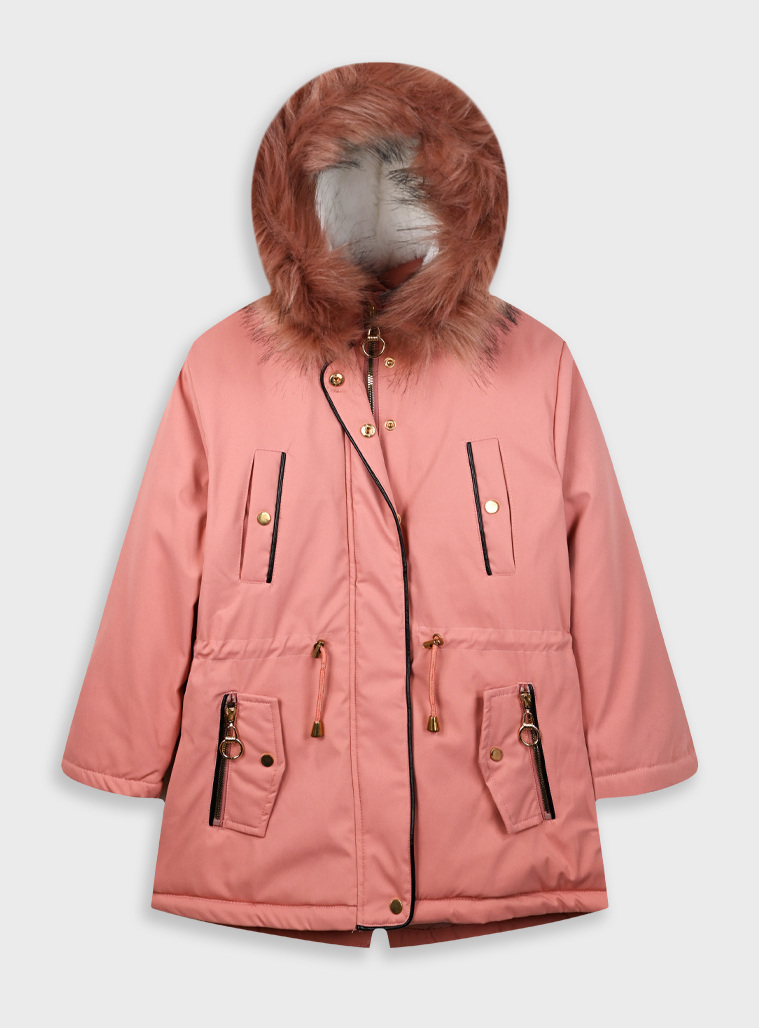 Μπουφάν με κουκούλα για κορίτσι | ΡΟΖ Μπουφάν με κουκούλα για κορίτσι | ΡΟΖ