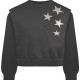 Fleece blouse with stars | BLACK
