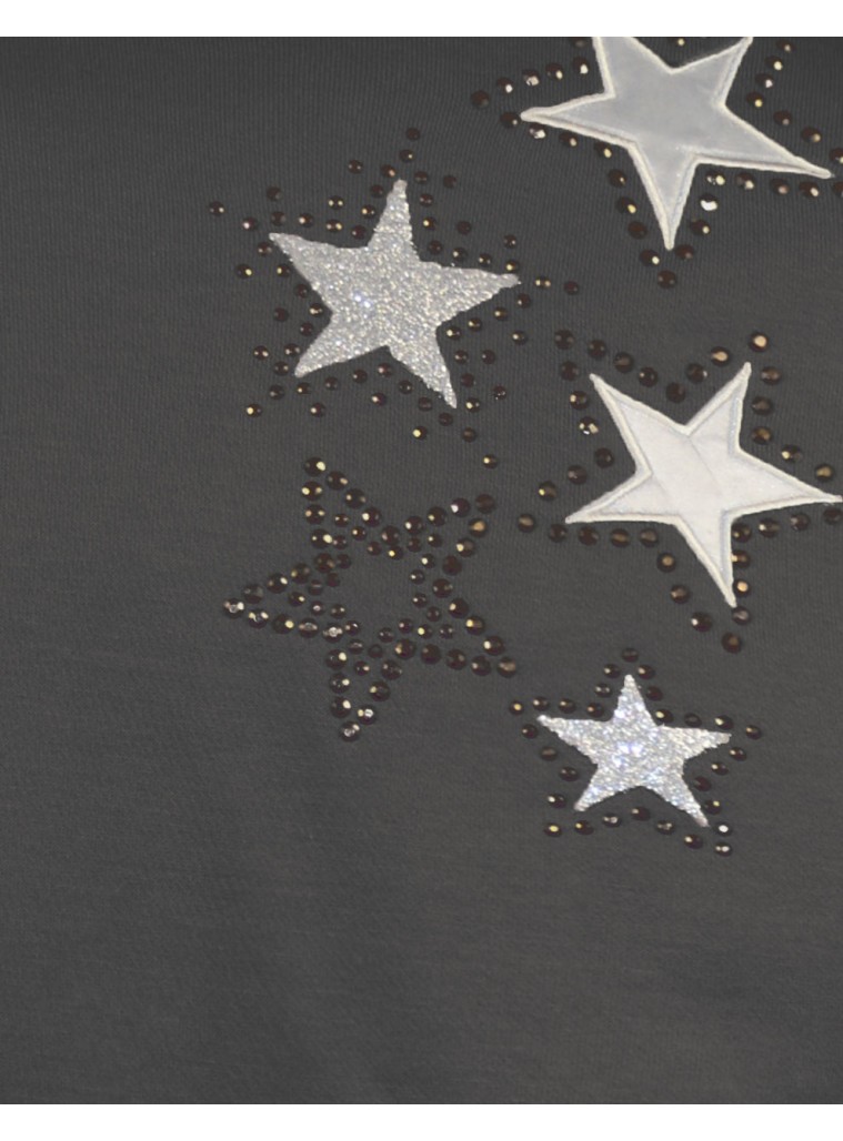 Fleece blouse with stars | BLACK