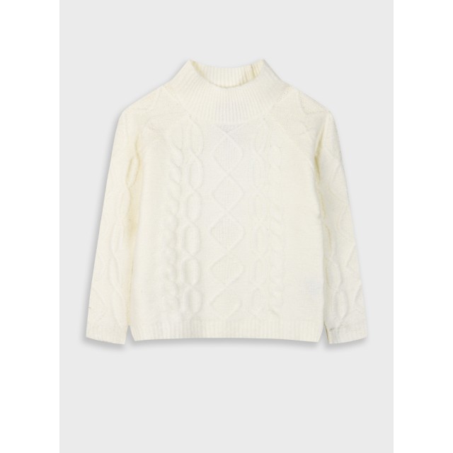 Knit sweater for girls | ECRU