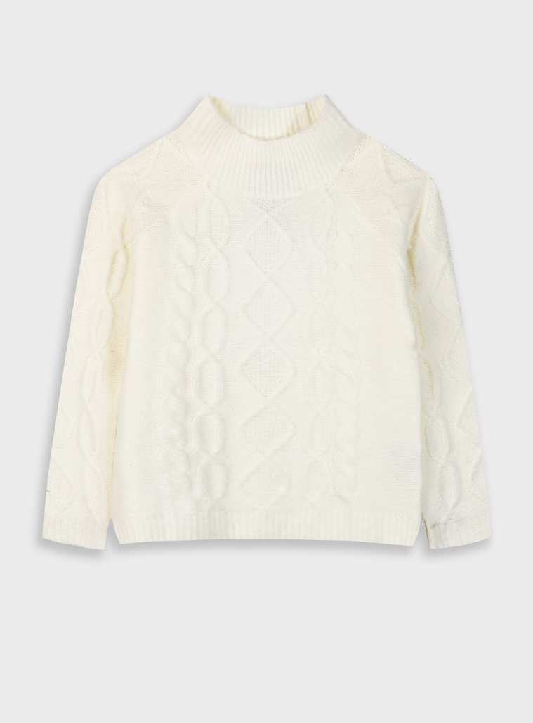 Πλεκτό πουλόβερ για κορίτσι | ΕΚΡΟΥ Πλεκτό πουλόβερ για κορίτσι | ΕΚΡΟΥ