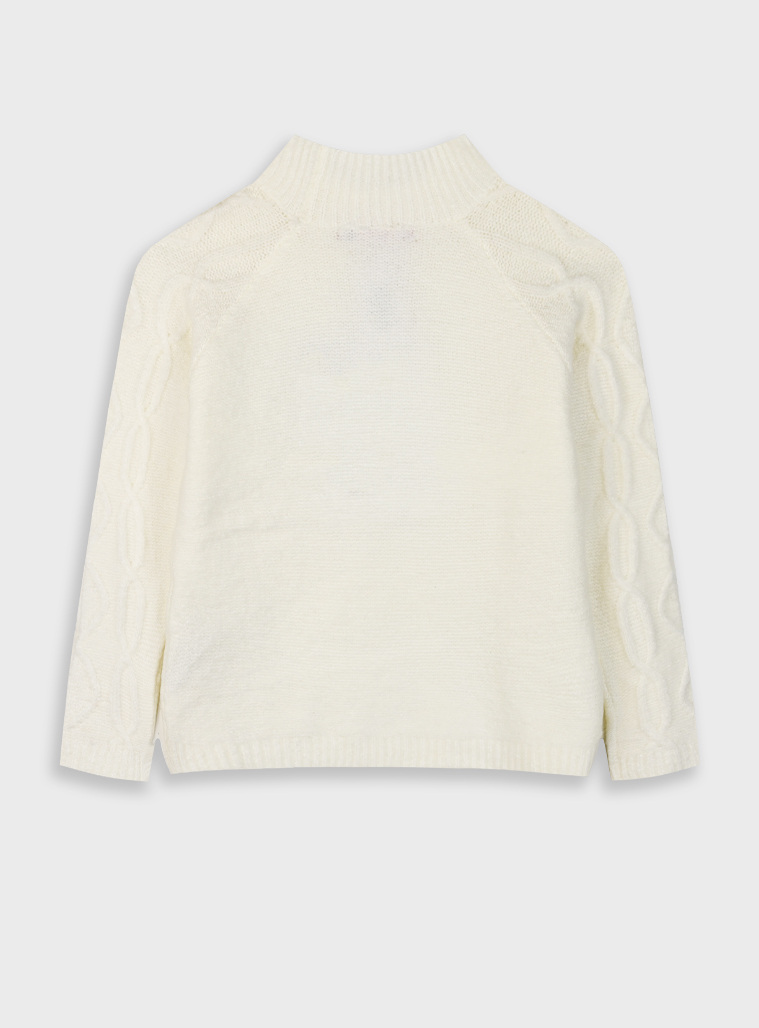 Knit sweater for girls | ECRU