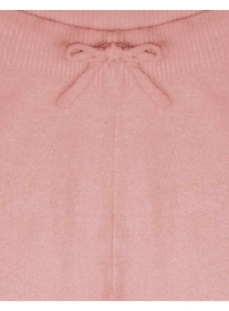 Πλεκτό μονόχρωμο παντελόνι με κορδόνι για κορίτσι | ΡΟΖ Πλεκτό μονόχρωμο παντελόνι με κορδόνι για κορίτσι | ΡΟΖ