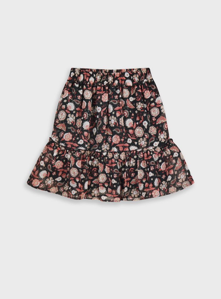 Φούστα εμπριμε με φλοράλ τύπωμα με εσωτερική φόδρα για κορίτσι | ΕΜΠΡΙΜΕ