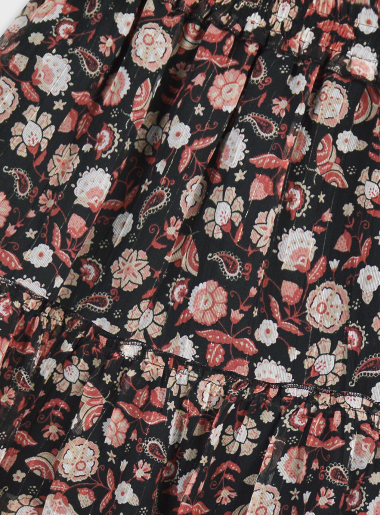 Girl΄s floral print skirt with lining | ALL OVER PRINT