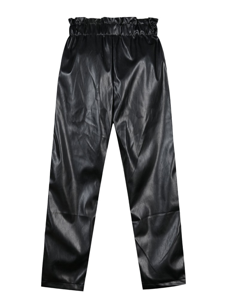 Imitation leather pants for girls | BLACK
