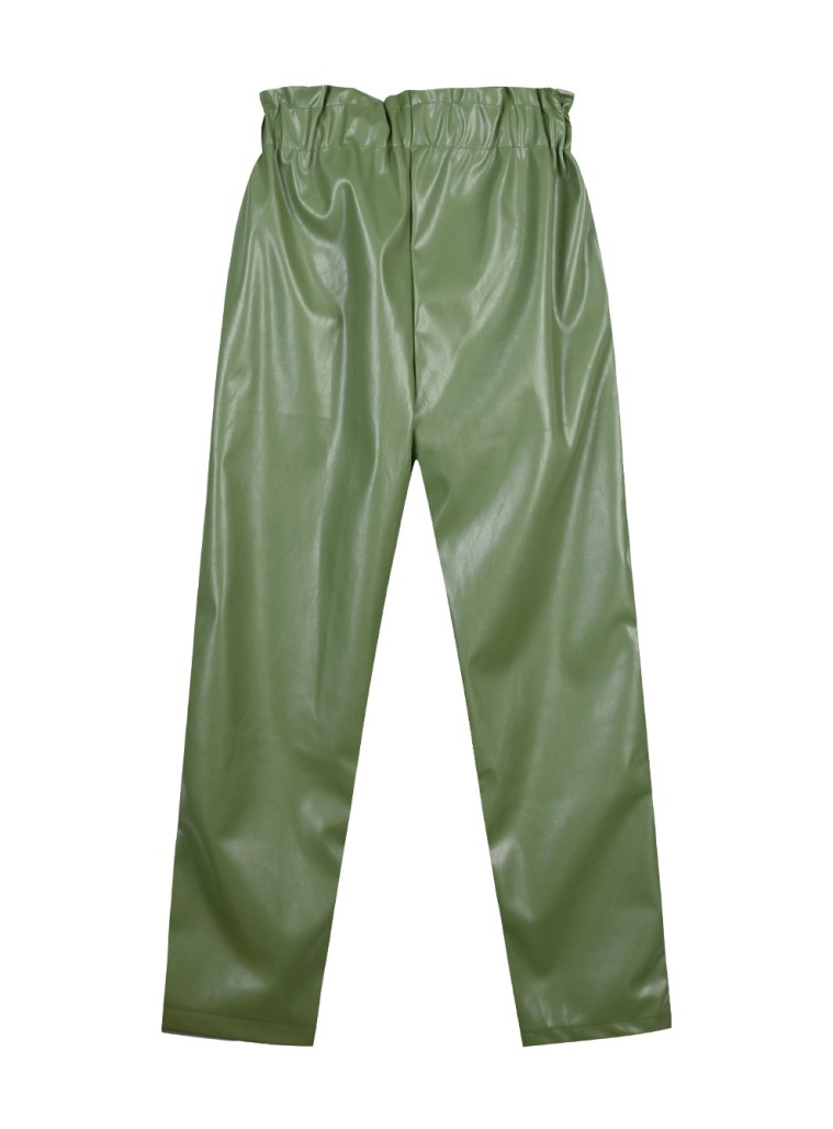 Imitation leather pants for girls | DESERT GREEN Imitation leather pants for girls | DESERT GREEN