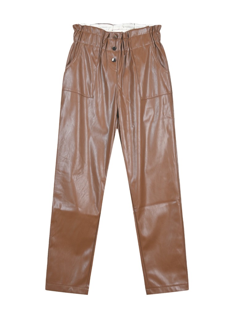 Imitation leather pants for girls | MOCHA MOUSSE