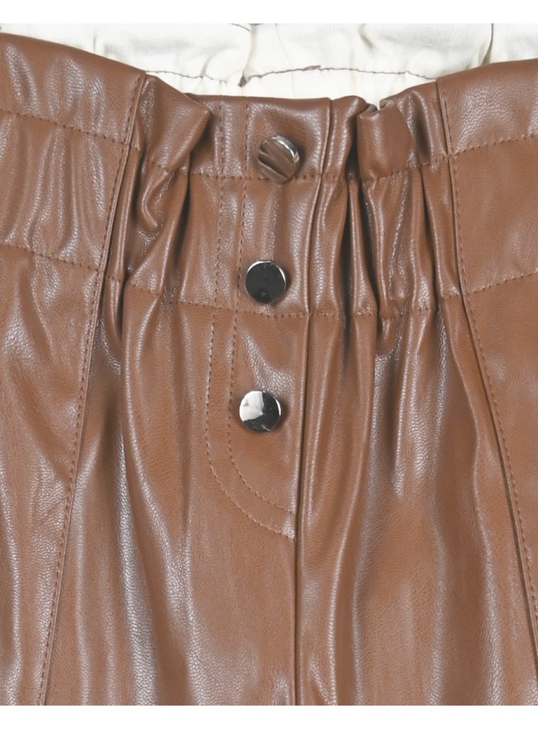 Imitation leather pants for girls | MOCHA MOUSSE