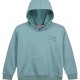 Girl΄s fleece blouse with hood and velour print | MINT GREEN