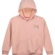 Girl΄s fleece blouse with hood and velour print | DUSTY PINK
