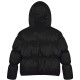 Girl΄s short puffer jacket with hood | BLACK