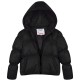 Girl΄s short puffer jacket with hood | BLACK