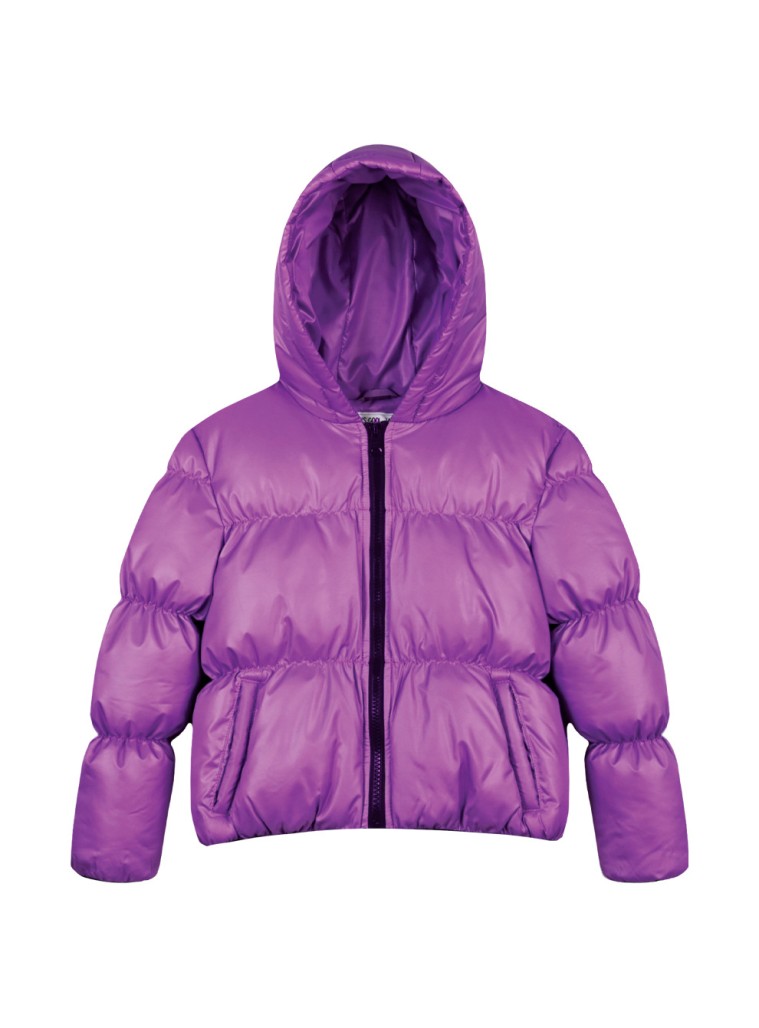 Girl΄s short puffer jacket with hood | DAHLIA