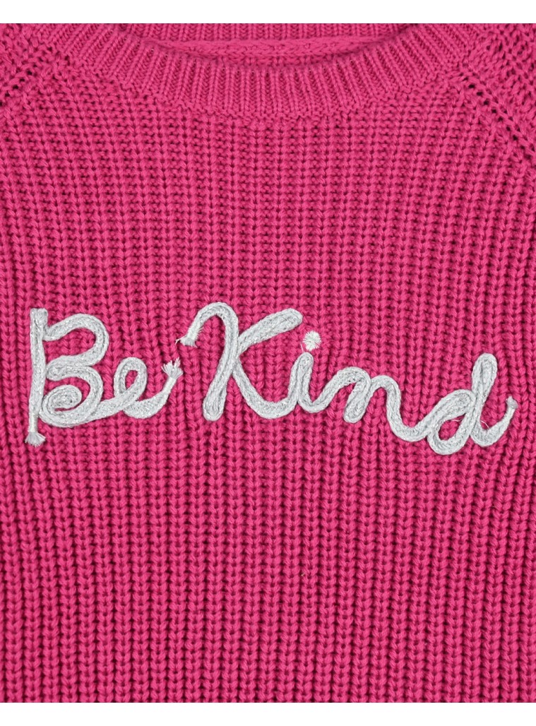 Girl΄s knit sweter with unever zig-zag hem | ORCHID