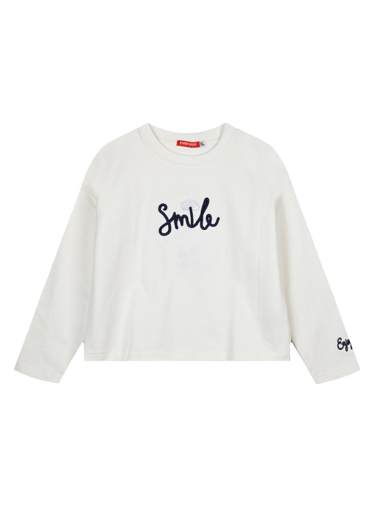 Μπλούζα φούτερ με κέντημα για κορίτσι | ΕΚΡΟΥ