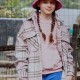 Oversized καρώ μπουφάν τύπου πουκάμισο για κορίτσι | ΚΑΡΡΩ Oversized καρώ μπουφάν τύπου πουκάμισο για κορίτσι | ΚΑΡΡΩ