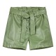 Imitation leather shorts for girls | DESERT GREEN