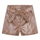 Imitation leather shorts for girls | MOCHA MOUSSE