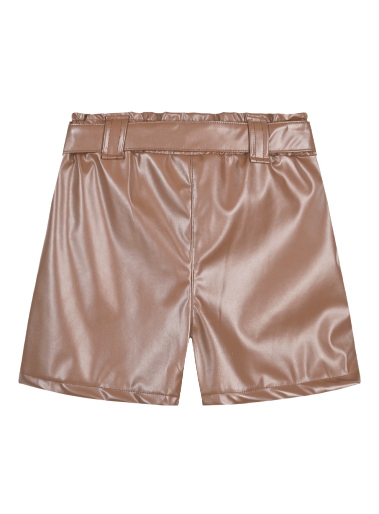 Imitation leather shorts for girls | MOCHA MOUSSE