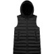 Girl΄s long, sleeveless jacket with hood | BLACK