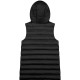 Girl΄s long, sleeveless jacket with hood | BLACK
