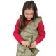 Girl΄s long, sleeveless jacket with hood | DESERT GREEN