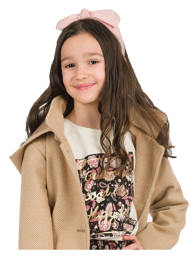 Girl΄s jersey blouse with print on the chest | FLORAL