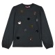 Girl΄s jersey blouse with reversile sequins | ANTHRACITE