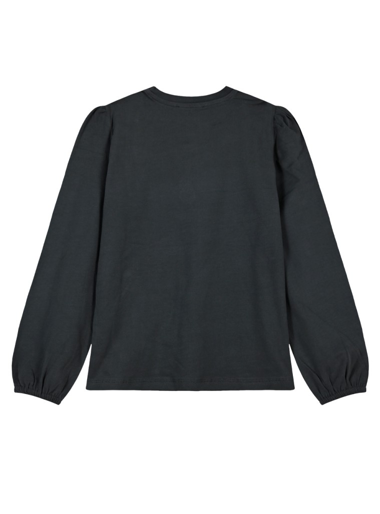 Girl΄s jersey blouse with reversile sequins | ANTHRACITE
