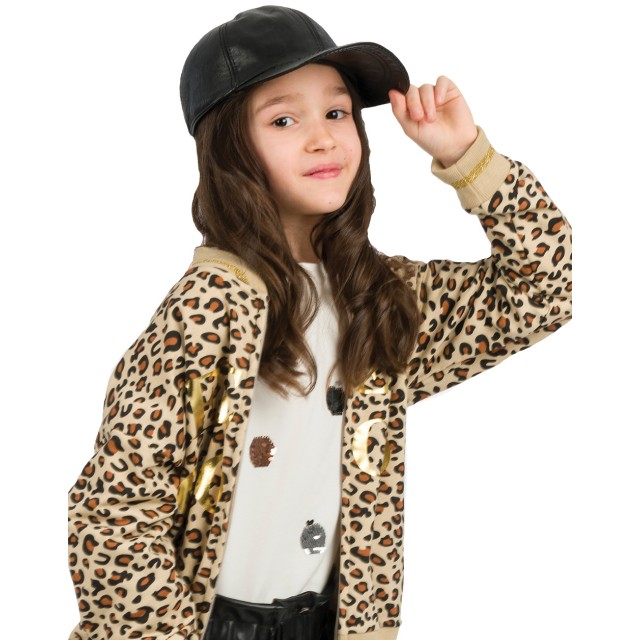 Girl΄s jersey blouse with reversile sequins | ECRU