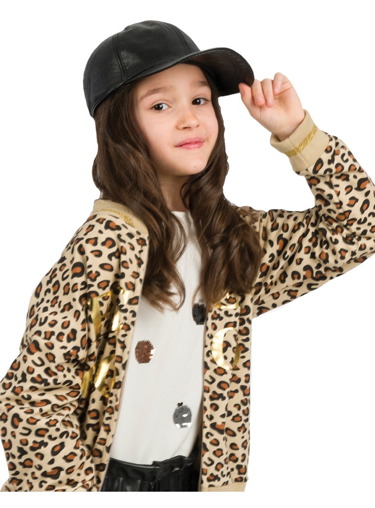 Girl΄s jersey blouse with reversile sequins | ECRU