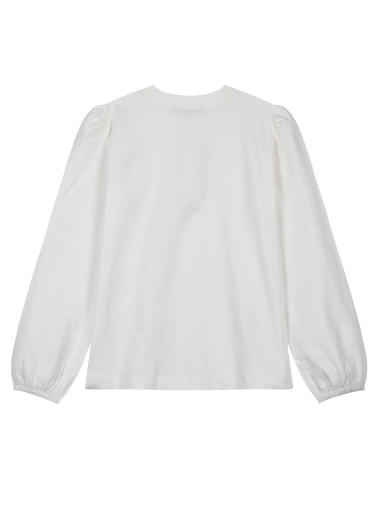 Girl΄s jersey blouse with reversile sequins | ECRU