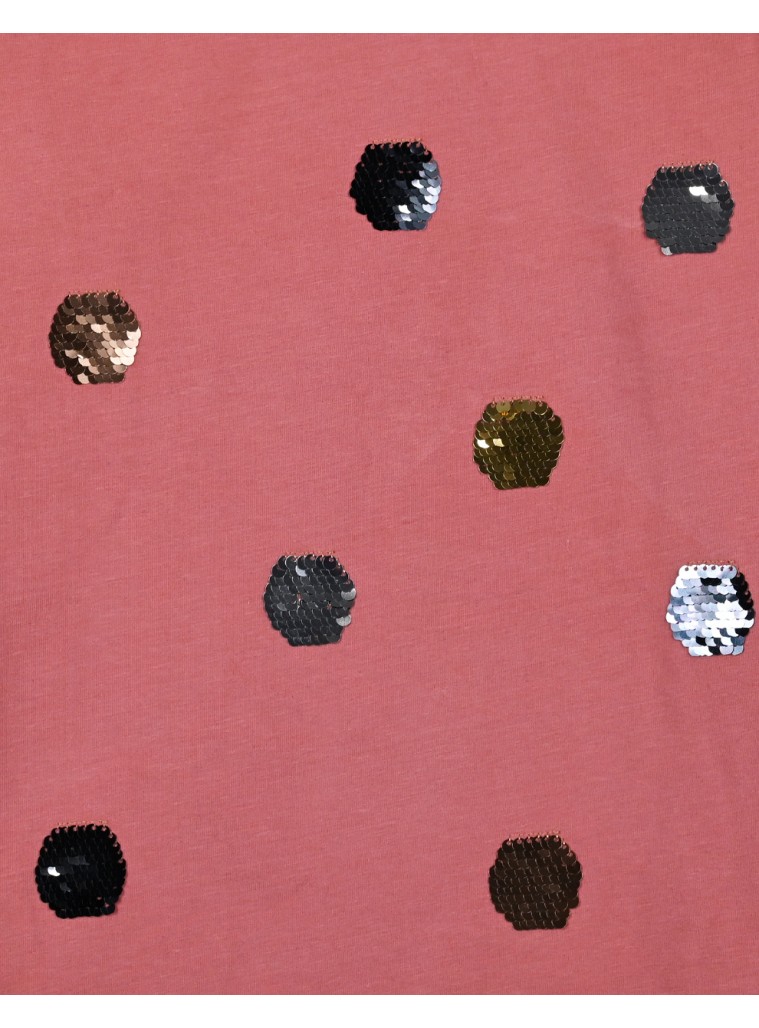 Girl΄s jersey blouse with reversile sequins | FRAISE