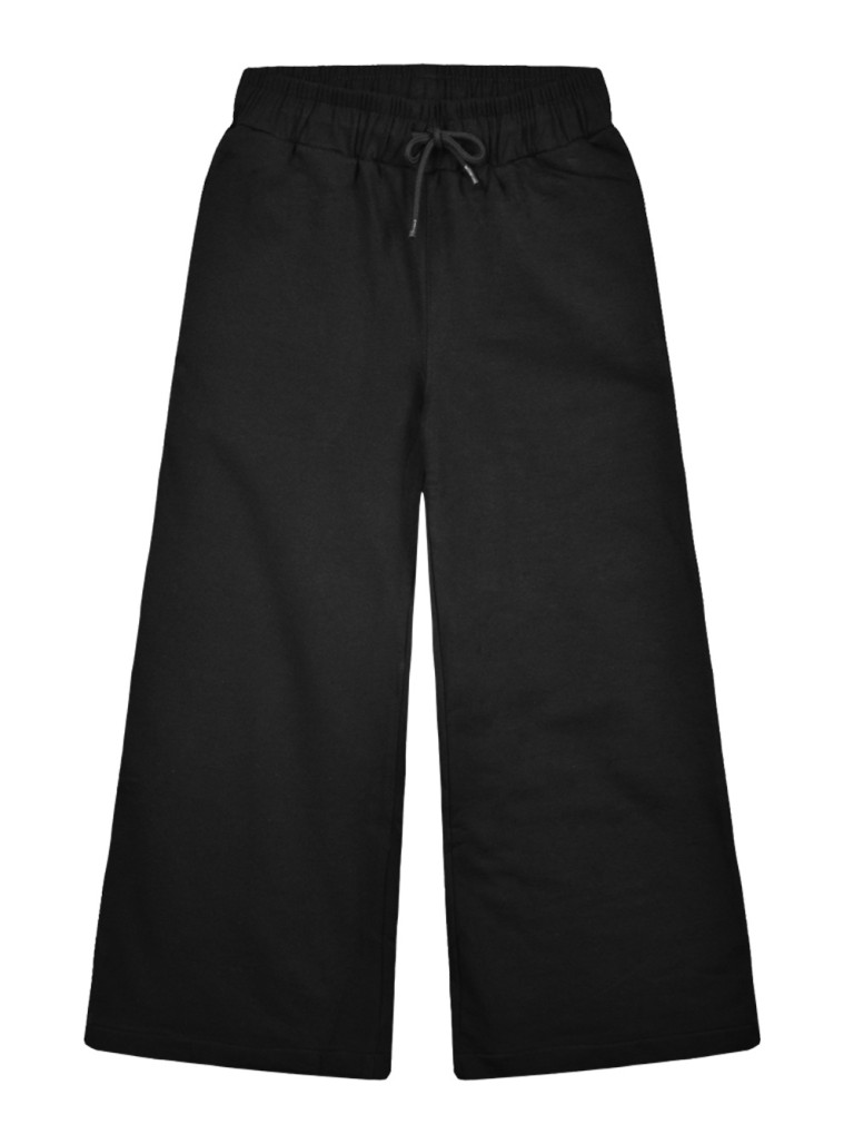 Παντελόνα φούτερ φαρδιά γραμμή για κορίτσι | ΜΑΥΡΟ