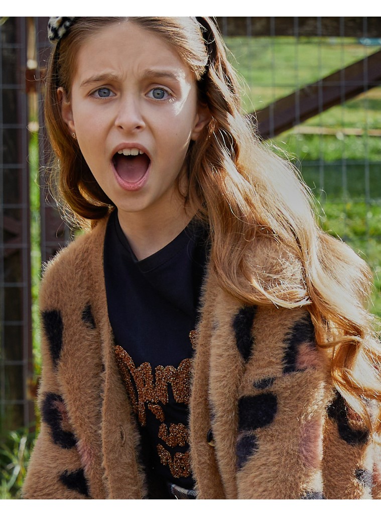 Μπλούζα βαμβακερή με κέντημα για κορίτσι | ΜΑΥΡΟ Μπλούζα βαμβακερή με κέντημα για κορίτσι | ΜΑΥΡΟ