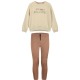 Girl΄s set blouse with print and sequins and long leggings | MOCHA MOUSSE