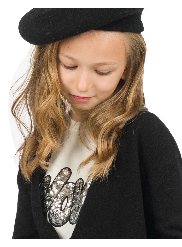 Μπλούζα μακό με κέντημα και παγιέτες στο στήθος για κορίτσι | ΕΚΡΟΥ