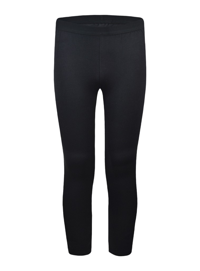 Girl΄s long solid colour leggings | BLACK