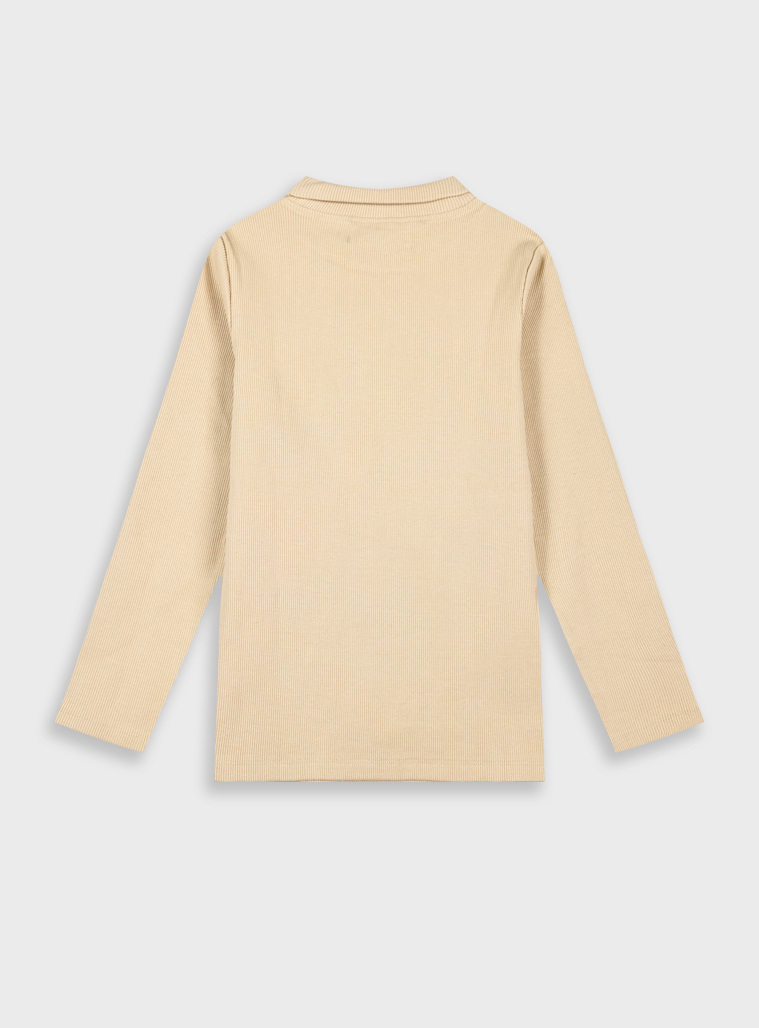 Girl΄s ribbed solid colour turtleneck | VANILLA