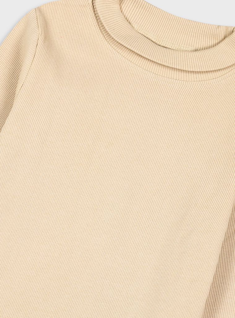 Girl΄s ribbed solid colour turtleneck | VANILLA