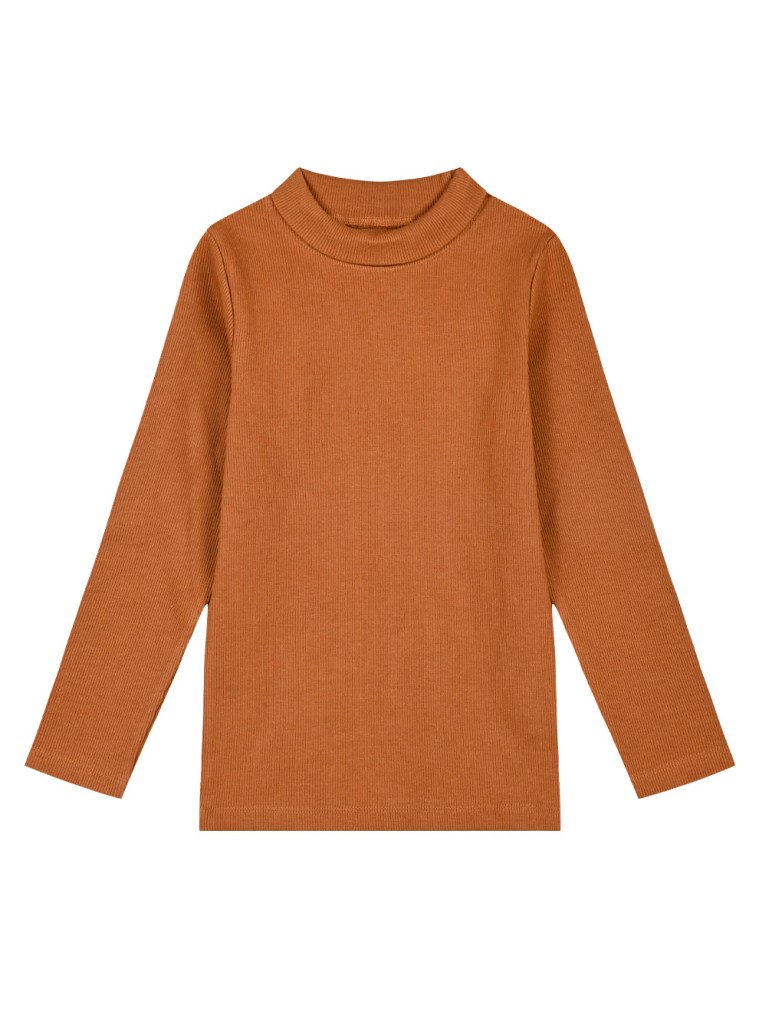 Μπλούζα ριπ μονόχρωμη ζιβάγκο για κορίτσι | ΜΠΡΟΝΖΕ