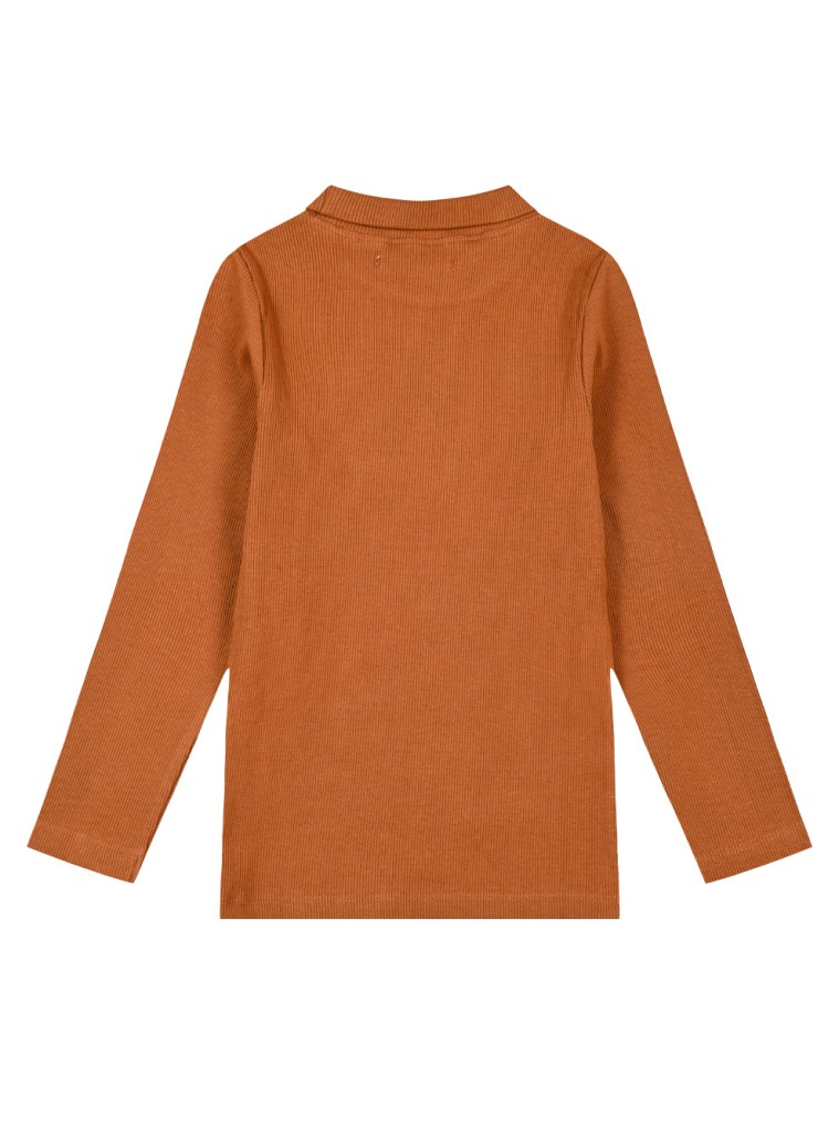 Μπλούζα ριπ μονόχρωμη ζιβάγκο για κορίτσι | ΜΠΡΟΝΖΕ