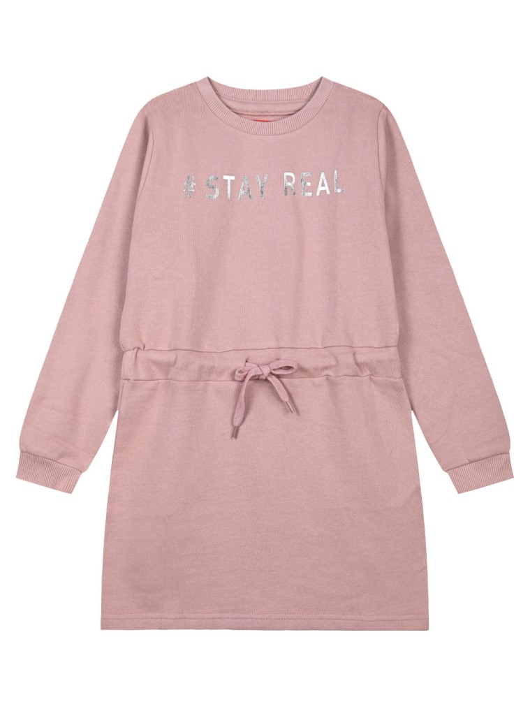 Φόρεμα φούτερ με τύπωμα με foil τύπωμα για κορίτσι | ΣΚΟΝΙΣΜΕΝΟ ΡΟΖ