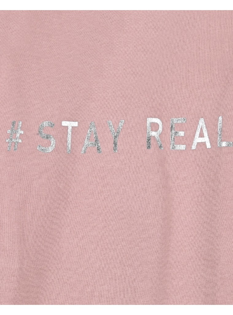 Φόρεμα φούτερ με τύπωμα με foil τύπωμα για κορίτσι | ΣΚΟΝΙΣΜΕΝΟ ΡΟΖ