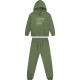 Girl΄s fleece set with hood and print, Eco Friendly | DESERT GREEN
